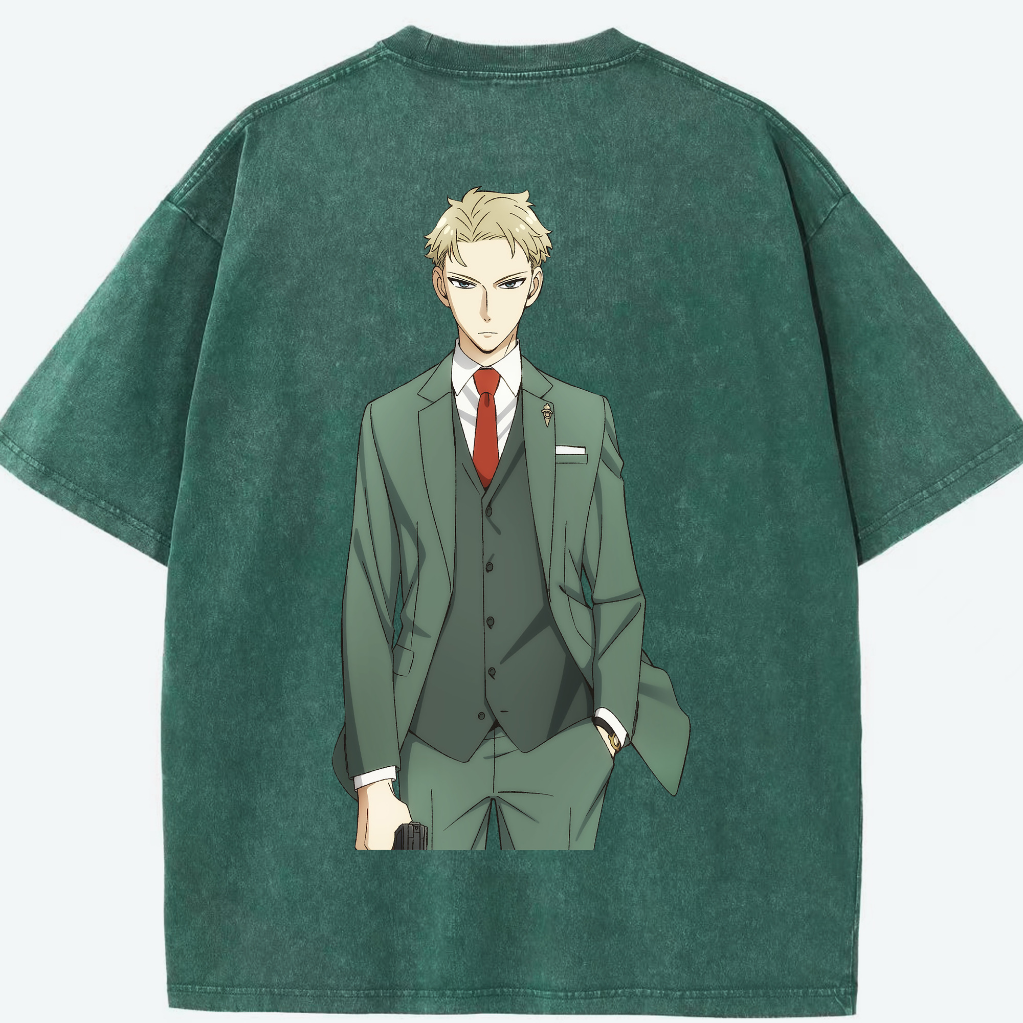 （画像用） SPY×FAMILY间谍家家酒 綿100% ヴィンテージ風 半袖Tシャツ（背面プリント）
